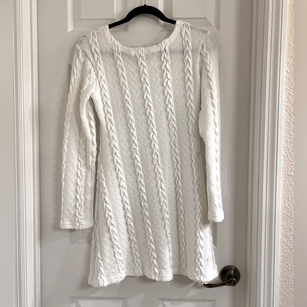 White long sleeve sweater dress size small - Picture 2 of 4